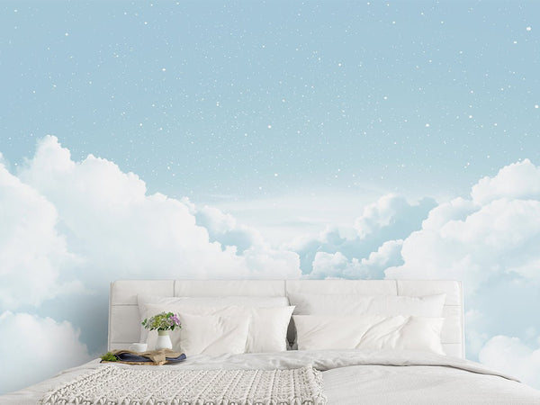 Blue Sky & 3D Clouds Wall Mural CCM142 - CostaCover - Peel and stick Removable Wallpaper - 3d wall murals - 3d wall painting - accent wallpaper