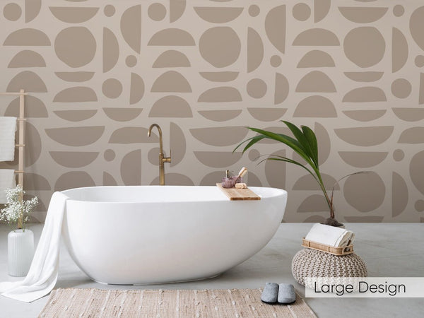 Brown & Beige Stones Wallpaper W031 - CostaCover - Peel and stick Removable Wallpaper - Abstract - abstract lines - abstract wall art