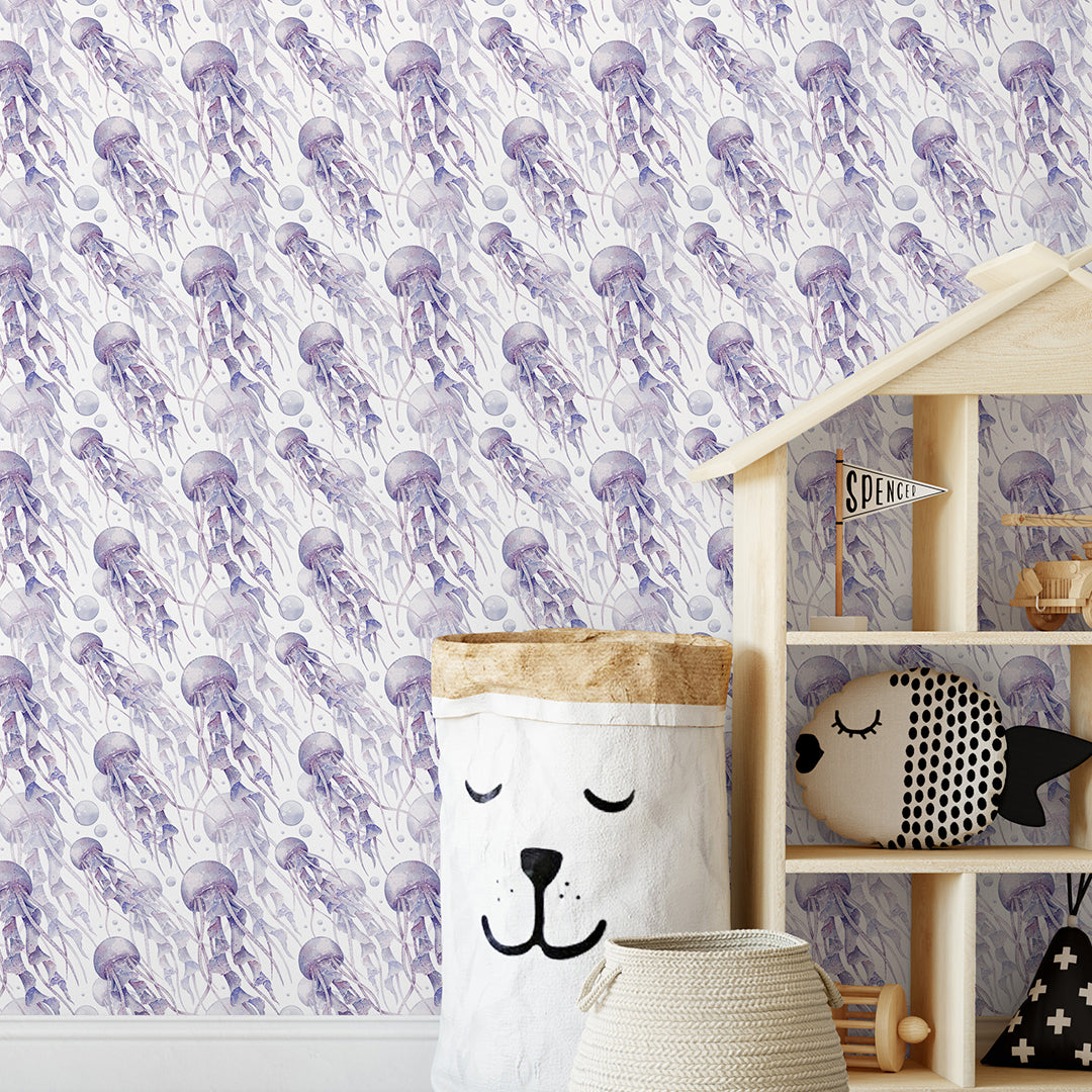 Purple Tiny Jellyfish Wallpaper S089