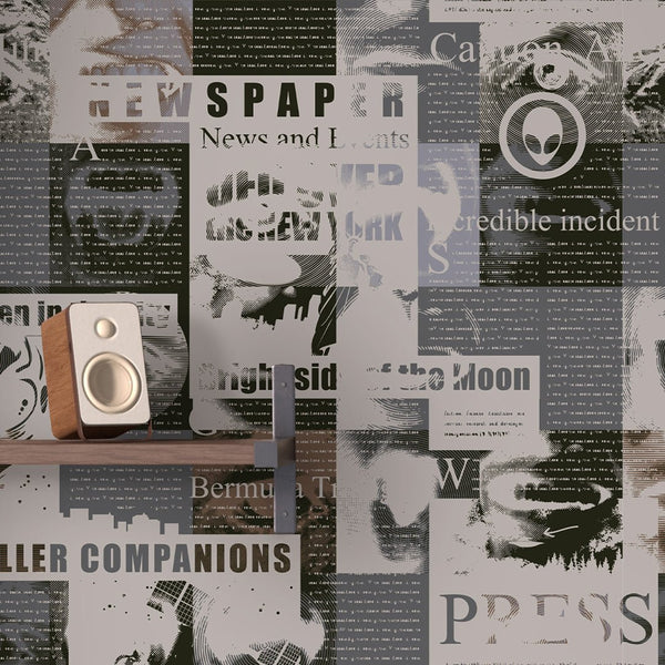 Newspaper Photo Effect Pattern Wall Mural CCM173 - CostaCover - Peel and stick Removable Wallpaper - Abstract - abstract wall art - abstract wallpaper