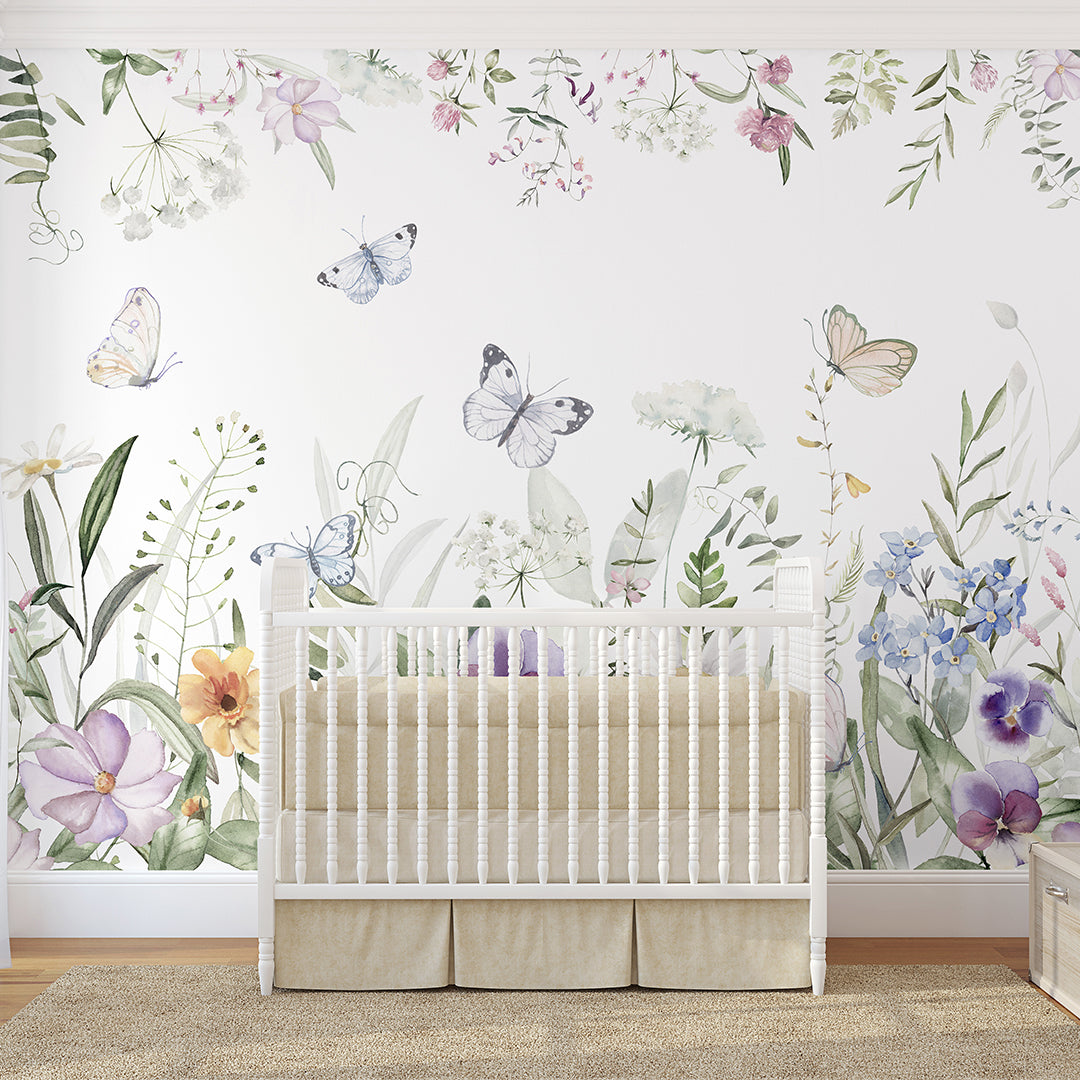 Wildflowers and Butterflies Wall Mural SM041