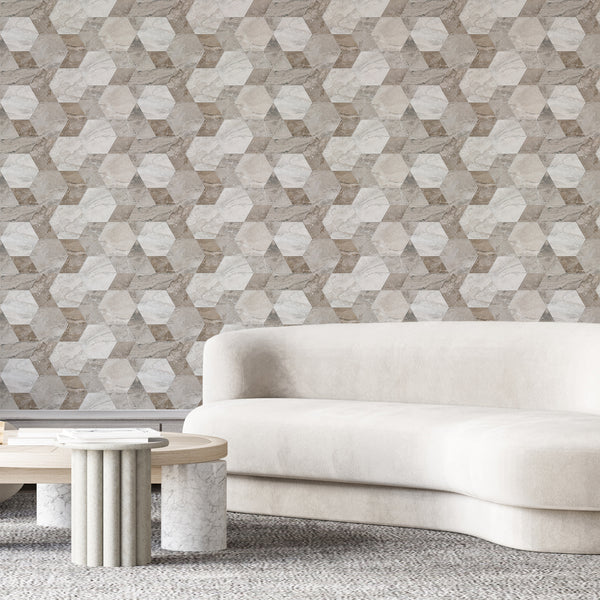 Marble Honeycomb Mosaic Wallpaper A021