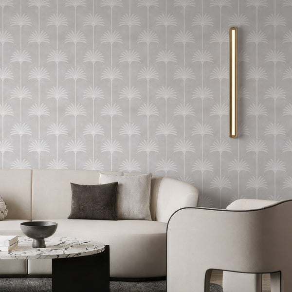 Light Gray Palm Tree Wallpaper L009