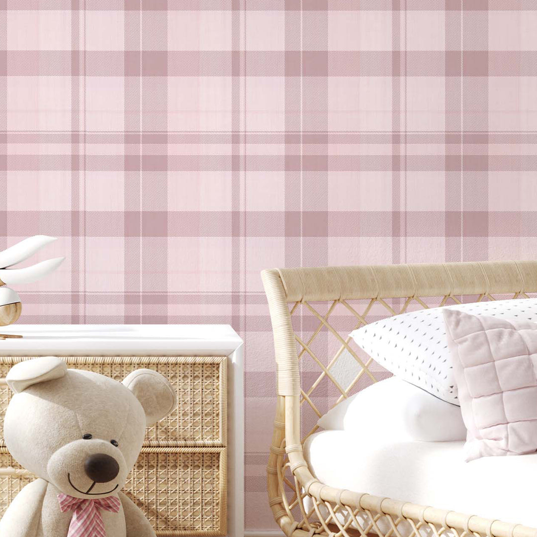 Pink Plaid Wallpaper S007