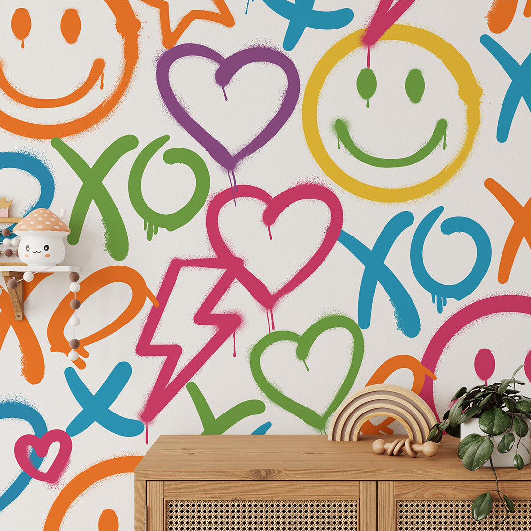 Colorful Smile Graffiti Wallpaper W171