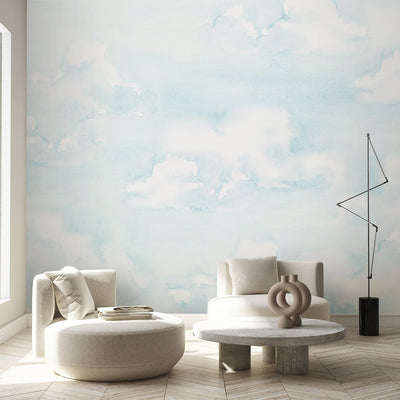 Watercolor Light Blue Sky Wall Mural CCM105