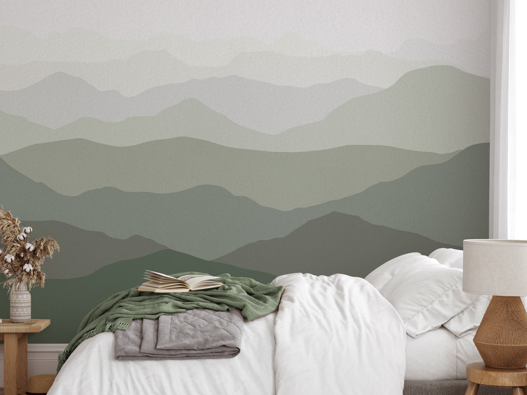 Olive Green Mountains Wall Mural WM041