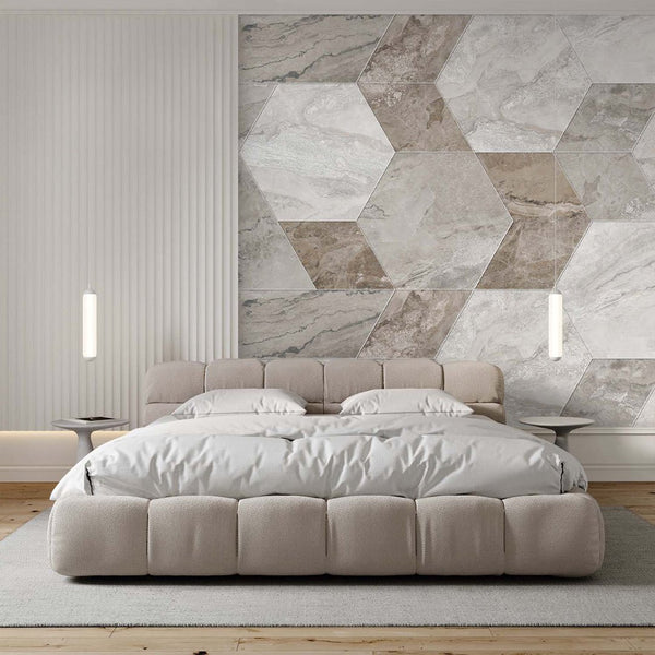 Marble Honeycomb Wall Mural AM105 - CostaCover - Peel and stick Removable Wallpaper - abstract marble - abstract wallpaper - accent wallpaper