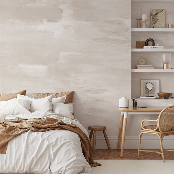 Beige Brush Strokes Wall Mural CCM190 - CostaCover - Peel and stick Removable Wallpaper - Abstract - Abstract Labyrinth Lines - abstract lines