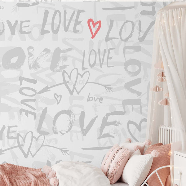 Graffiti Love Wall Mural WM098 - CostaCover - Peel and stick Removable Wallpaper - Abstract Labyrinth Lines - abstract lines - abstract wall art