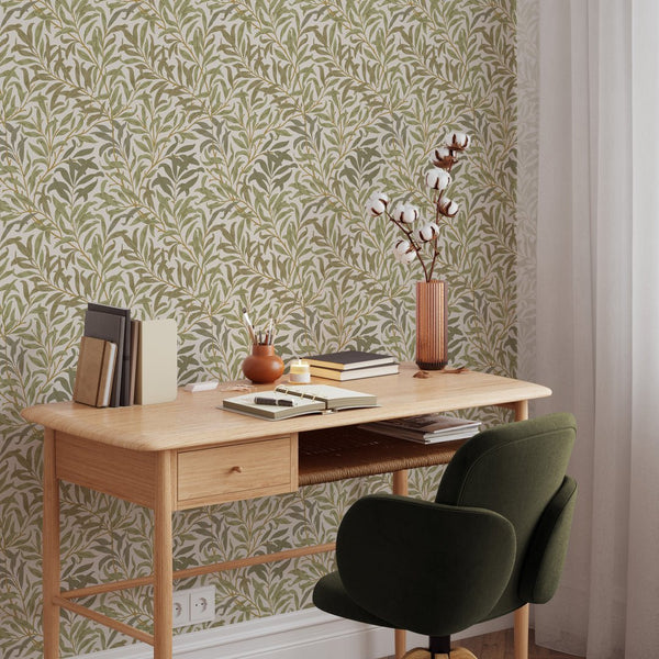 Green Willow Bough by Morris Wallpaper W090 - CostaCover - Peel and stick Removable Wallpaper - abstract wall art - abstract wallpaper - accent wallpaper