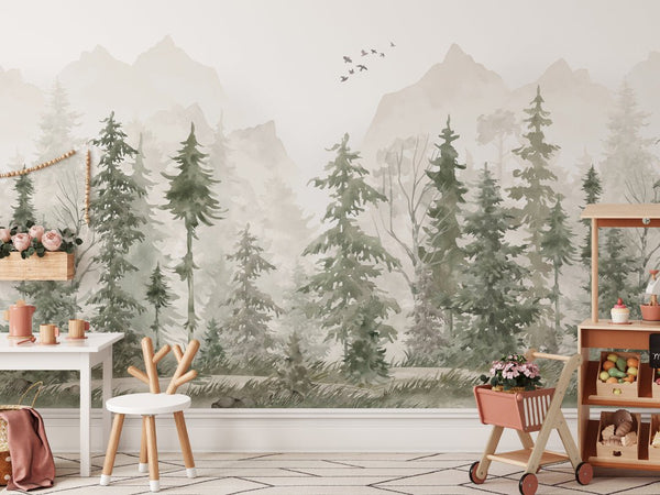 Mystic Woodland Wall Mural WM048 - CostaCover - Peel and stick Removable Wallpaper - abstract wallpaper - accent wallpaper - adhesive wallpaper
