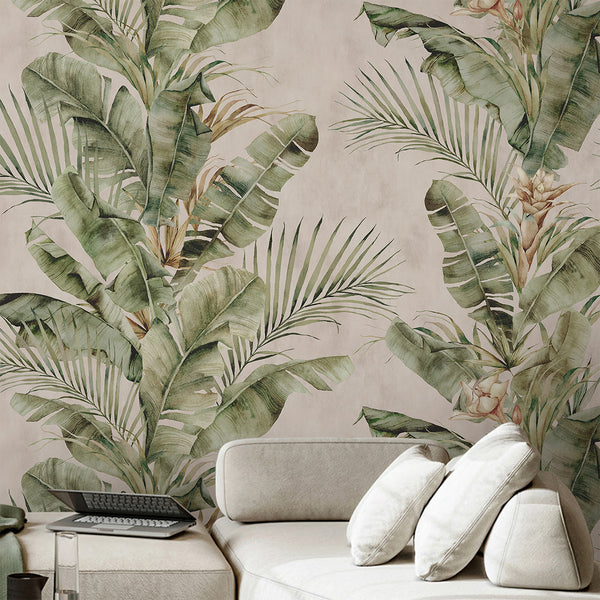 Light Green Tropical Wallpaper A142