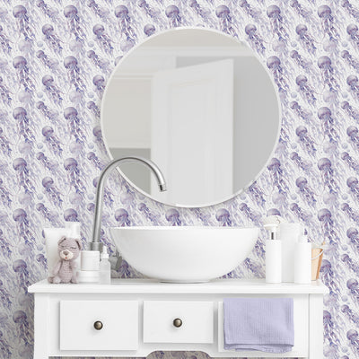Purple Tiny Jellyfish Wallpaper S089