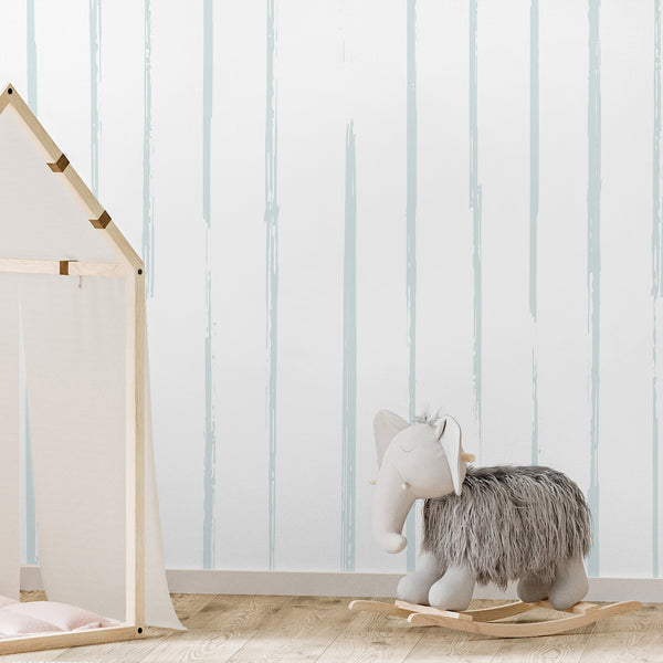 Pale Blue Green Vertical Stripe Wall Mural AM196