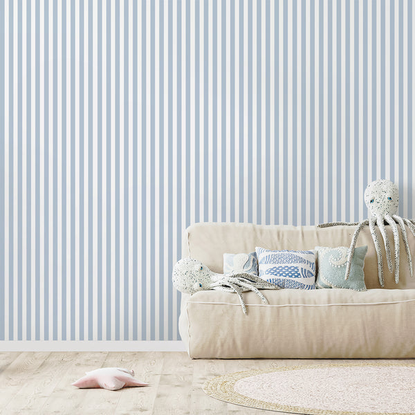 Light Blue Stripe Wallpaper S018