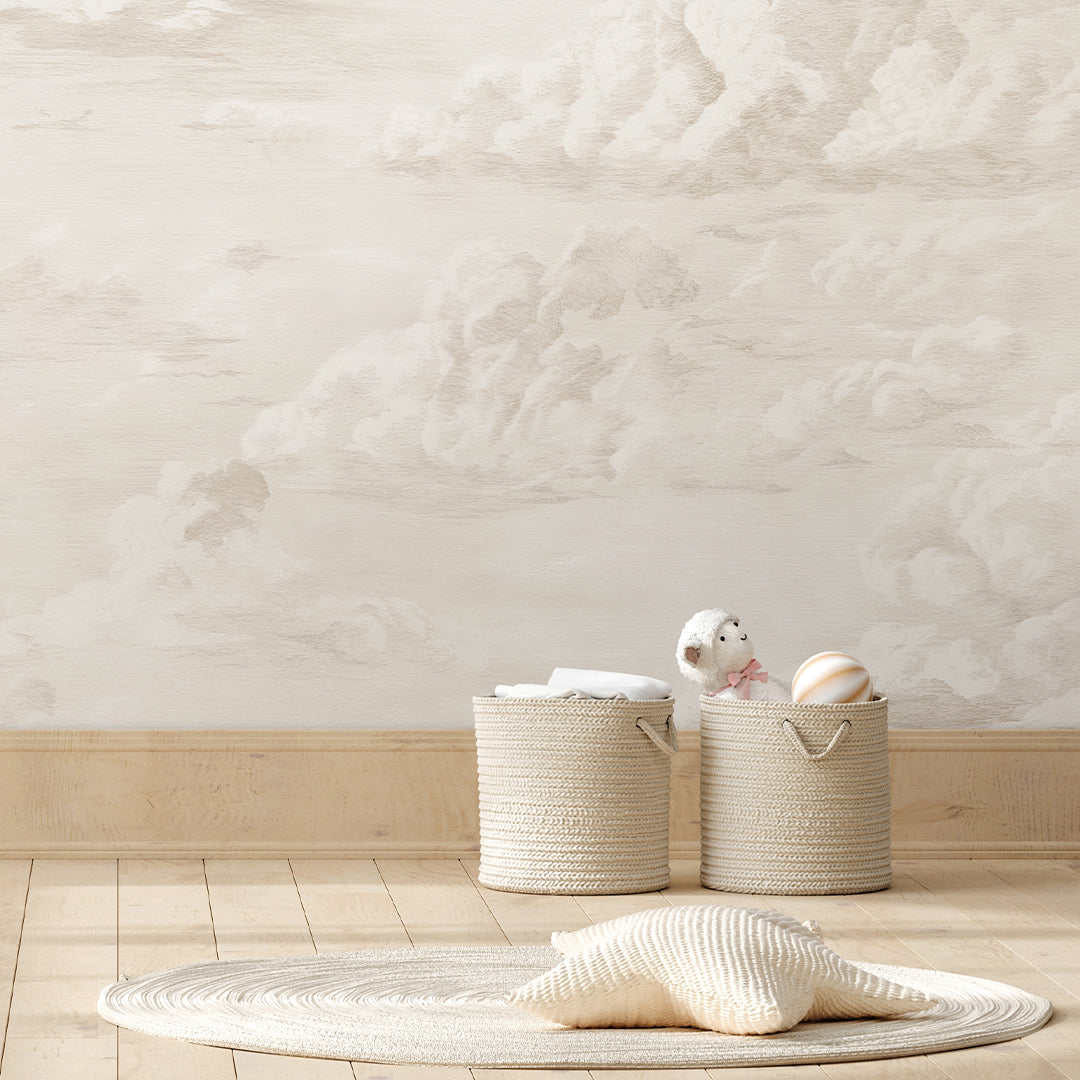 Beige Vintage Cloud Sky Wall Mural AM174