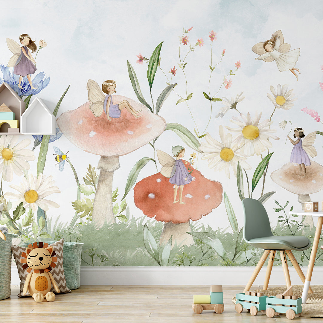 Fairies and Mushrooms Wall Mural SM051