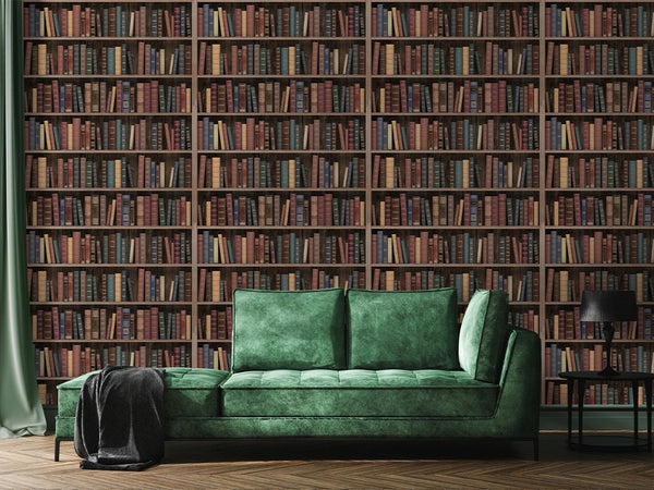 Library Bookshelves Wallpaper CC319 - CostaCover - Peel and stick Removable Wallpaper - abstract wall art - abstract wallpaper - accent wallpaper