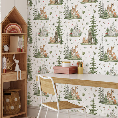 Forest Animals Self Adhesive Wallpaper W074