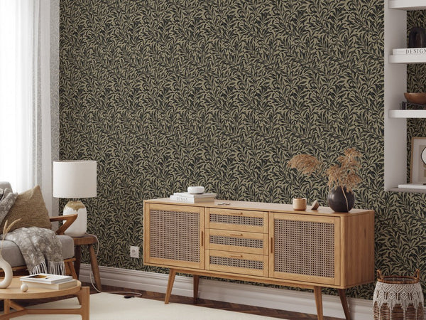 Beige & Black Willow Bough by Morris Wallpaper W094 - CostaCover - Peel and stick Removable Wallpaper - abstract wall art - abstract wallpaper - accent wallpaper