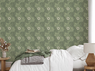 Green Marigold by Morris Wallpaper W126