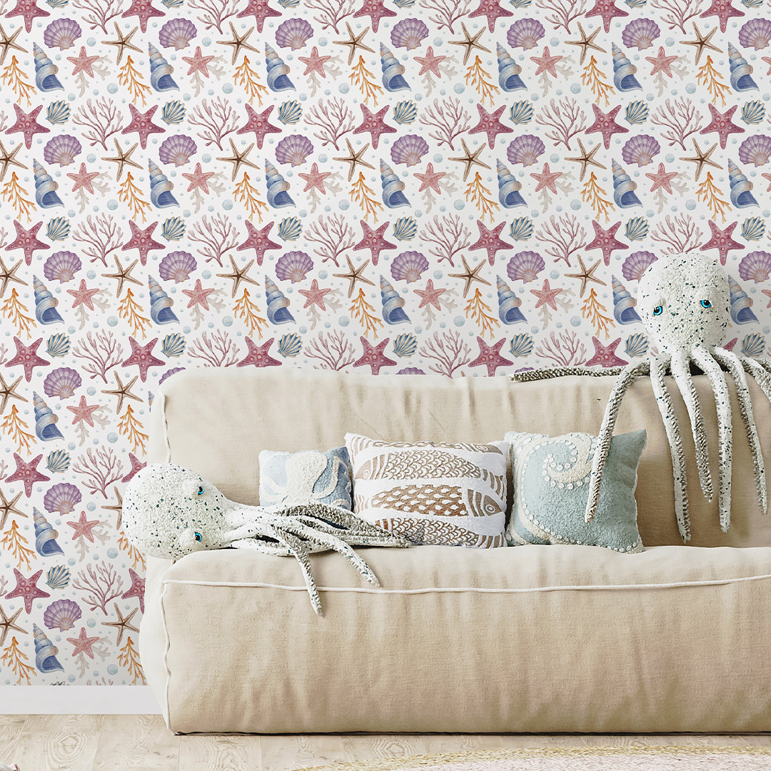 Seashells and Corals Wallpaper S090