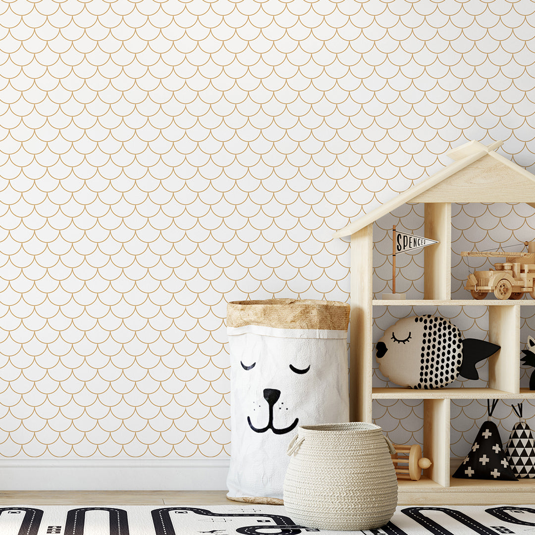 Sand Colored Fish Scales Wallpaper S097