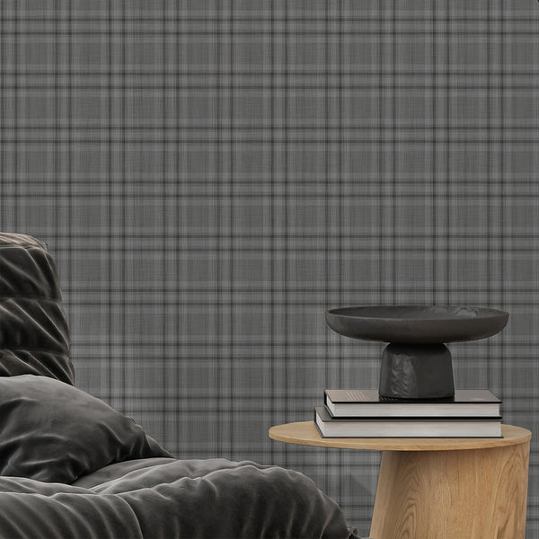 Gray Plaid Wallpaper S139