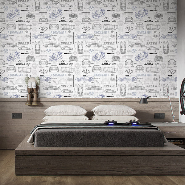 Race Car Blueprint Wallpaper A124