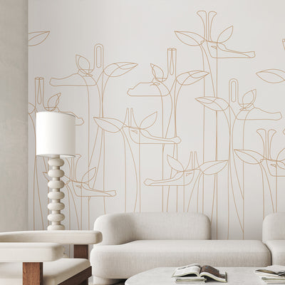 Giraffe Line Art Wall Mural CCM210