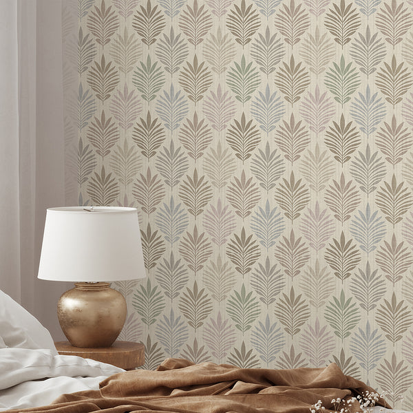 Pastel Beige Botanical Leaf L035