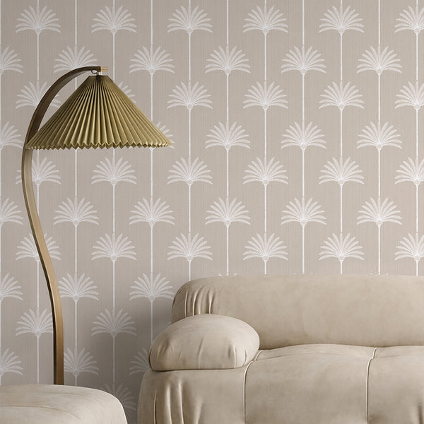 Beige Palm Tree Wallpaper L005