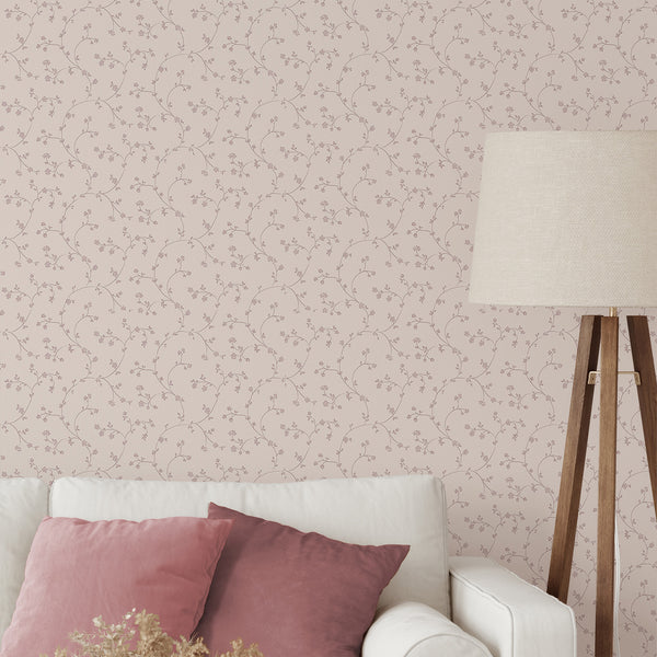 Pink Floral Vine Wallpaper L112