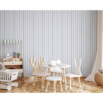 Blue Stripe Polka Dot Wallpaper A087
