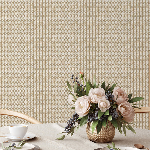 Warm Tan Geometric Wallpaper L075