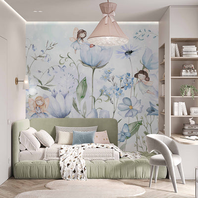 Cute Blue Flower Fairy Wall Mural SM054