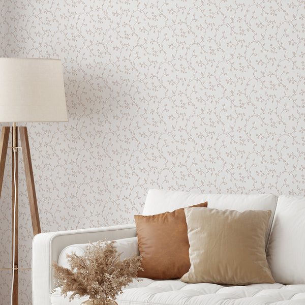 Neutral Floral Vine Wallpaper L110
