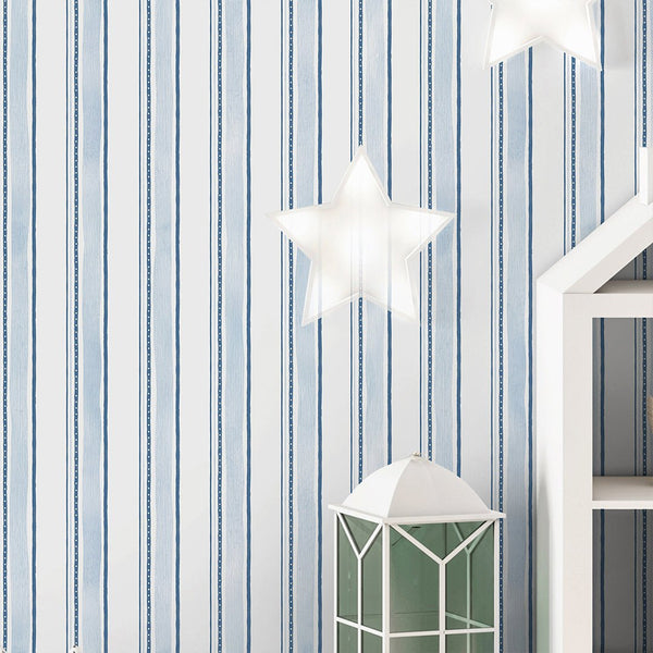 Blue Vertical Stripes Wallpaper A039 - CostaCover-Peel and stick Removable Wallpaper-Abstract-abstract wall art-abstract wallpaper