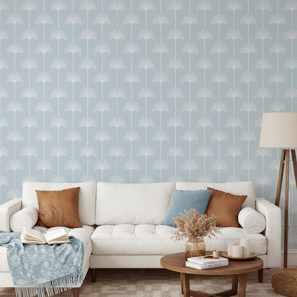 Light Blue Palm Tree Wallpaper L010