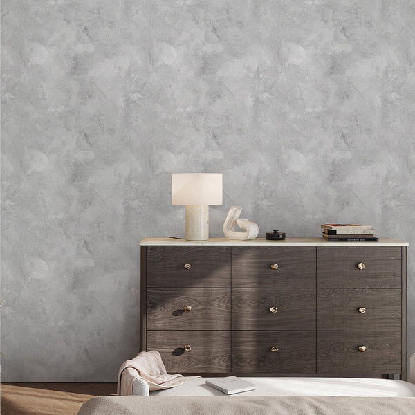 Gray Limewash Plaster Wallpaper A036 - CostaCover-Peel and stick Removable Wallpaper-Abstract-abstract mural-Abstract Plaster