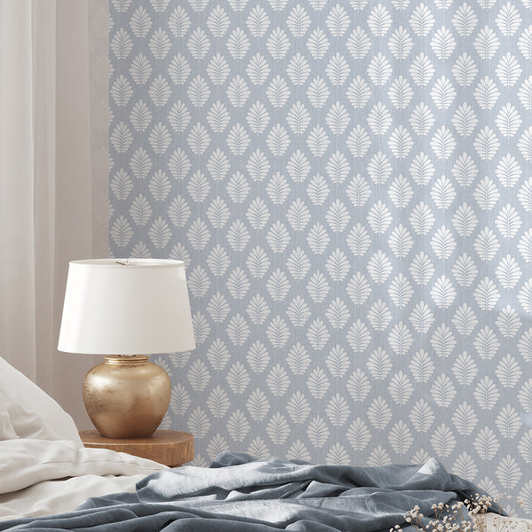 Dusty Blue Linen Leaf L039