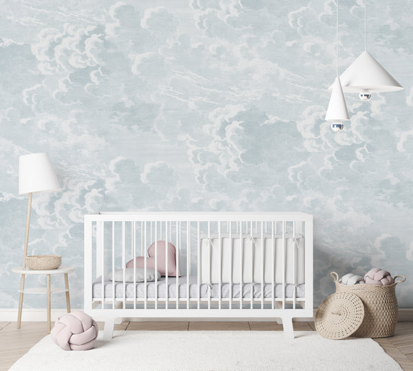 Blue Vintage Cloud Wall Mural AM170