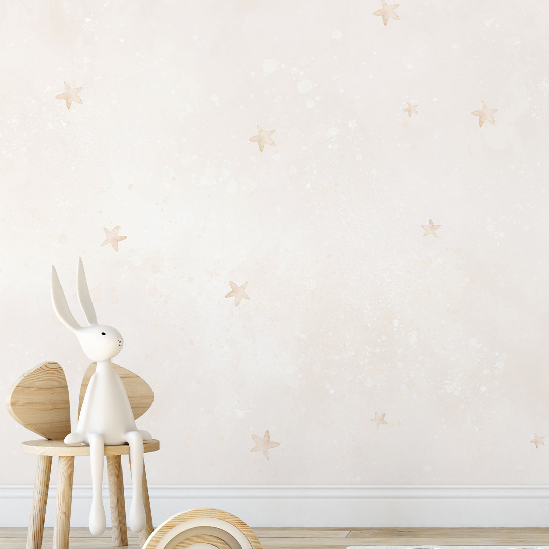 Beige Moon & Stars Wall Mural SM073