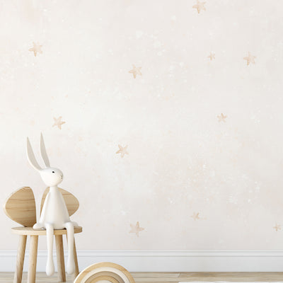 Beige Moon & Stars Wall Mural SM073