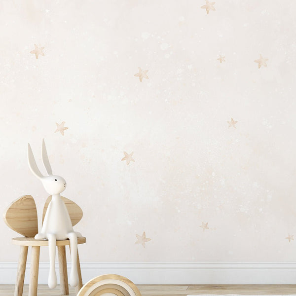 Beige Moon & Stars Wall Mural SM073 - CostaCover - Peel and stick Removable Wallpaper - Abstract - abstract wall art - abstract wallpaper
