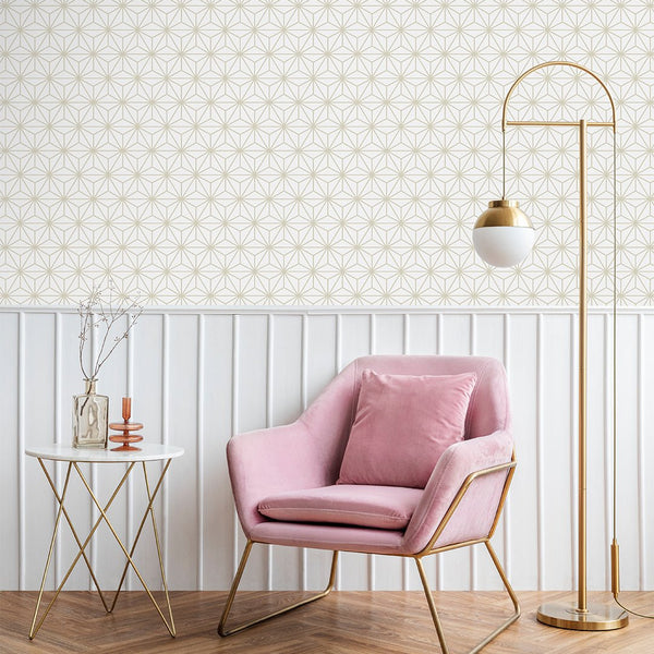 White Beige Prism Wallpaper CC285