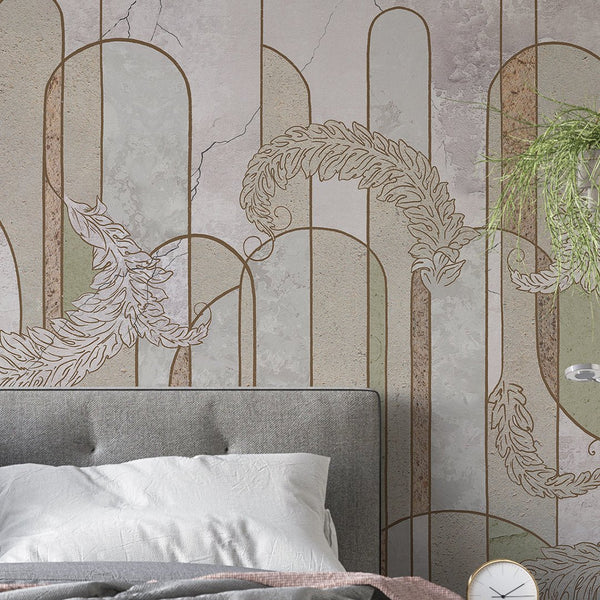 Pastel Green Concrete Wall Mural CCM140 - CostaCover - Peel and stick Removable Wallpaper - abstract wallpaper - accent wallpaper - adhesive wallpaper