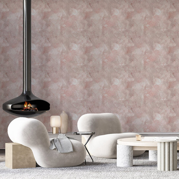 Pink Limewash Wallpaper A037 - CostaCover - Peel and stick Removable Wallpaper - Abstract - abstract painting - Abstract Plaster