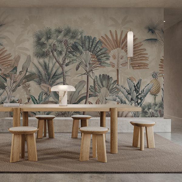 Beige Tropical Palm Tree Wall Mural AM182